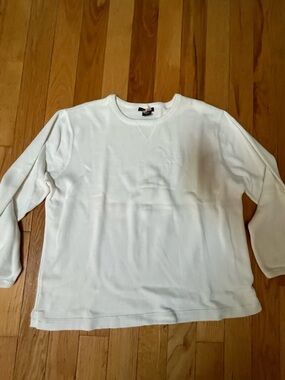Ladies White Crewneck Sweater